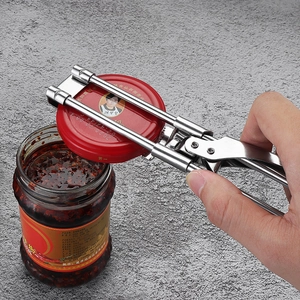 Adjustable stainless steel jar opener for manual lid removal on glass jam jars