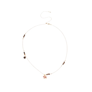 Collier en acier inoxydable doré avec perles œil de tigre et pendentif cheval à bascule