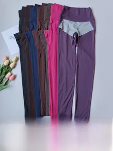 Detailed view of high-waisted yoga leggings with antibacterial lining and hidden back pocket