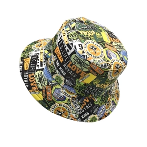 Graffiti bucket hat with colorful letter prints like DG LIFE and LOVE ROYALS for fashion wear