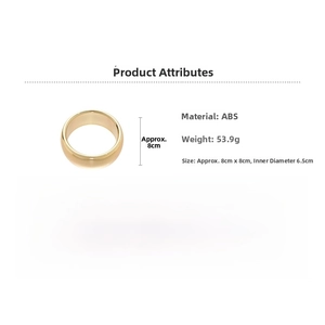 Detailed size and specs for the wide golden ABS minimalist open cuff bangle