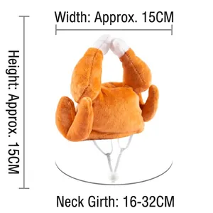 Size specifications of the plush roast turkey pet hat for cats and small dogs