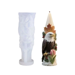 DIY silicone mold for candles with embossed bald eagle and maple leaf designs