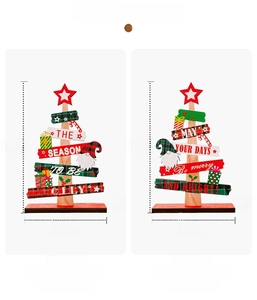 Spécifications de taille et de poids pour ces ornements de table sapin de Noël en bois