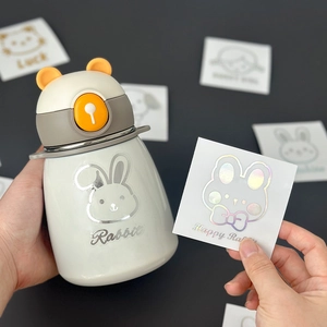 Autocollants Dessin Animé Kawaii PVC Métallique Holographique Pour Bouteille D'eau Coque De Téléphone Scrapbook Ours