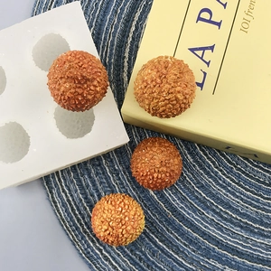White silicone 4-cavity litchi fruit mold for making scented candles and soaps