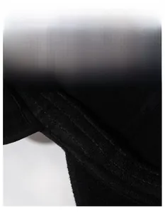 Detail of the widened fleece lining and ear protection on this warm winter baseball cap