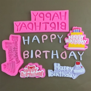 Happy Birthday Letter Silicone Mold Cake Decorating Tool Fondant Chocolate DIY Baking Kitchen Supplies