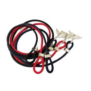 Nautical braided rope bracelets in black, red, and navy with silver anchor metal charms