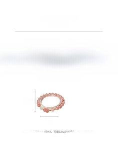 Pink strawberry crystal and agate beaded bracelet detail with 15g weight and 17.5cm length
