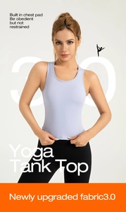 Vista dettagliata delle imbottiture per il seno integrate e del tessuto per yoga
