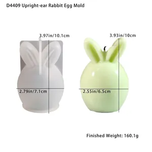 Detailed silicone mold dimensions for Easter bunny egg candle making and plaster crafts
