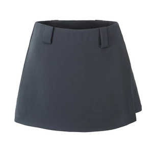 Dunkelgrauer Minirock in A-Linie mit hoher Taille und schlichtem minimalistischem Design