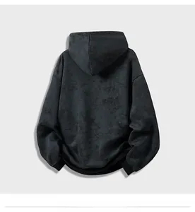Detail of heavyweight oversized tie-dye hoodie featuring stone washed vintage texture