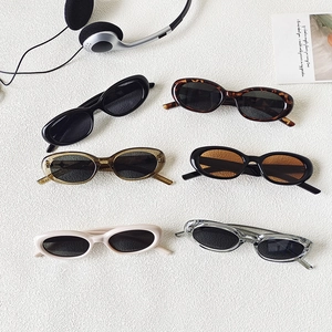Retro Oval Sunglasses For Women Men Resin Frame AC Lens UV400 Protection Fashion Y2K Style With Metal Star Decor