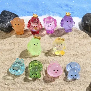 Luminous resin turtle figurines set in various colors and styles for DIY garden decor