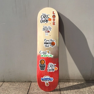 50pcs waterproof basketball stickers on skateboard with motivational sports quotes