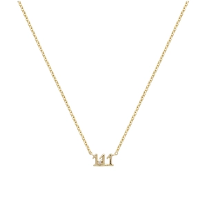 Detailed view of gold plated 925 silver necklace with 111 angel number pendant
