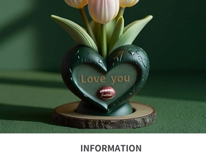 Detail der Silikonform für Tulpenkerzen mit Love You Text auf dunkelgrünem Herz