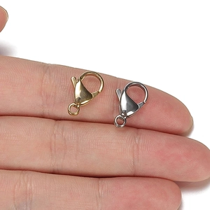 18k gold and silver stainless steel lobster clasps for DIY jewelry making supplies