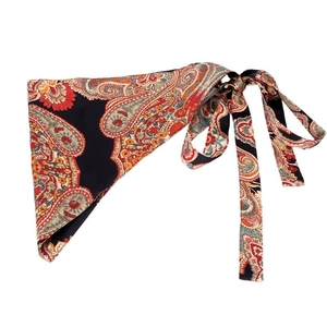 Bohemian paisley print fabric waist belt and scarf for women's dress decoration