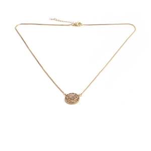 Fashionable gold heart necklace for women featuring vibrant multi-color zircon stones