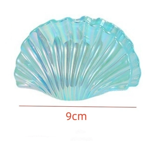 Iridescent blue-green seashell hair claw clip 9cm size for ocean style hairstyles