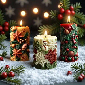 Stampo In Silicone Per Candele Di Natale 3D Rilievo Fiocco Di Neve Pupazzo Di Neve Pigna Cilindro Strumento Per Fai Da Te