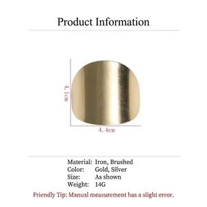 Brushed golden metal hair hook ponytail cuff with 4.1cm by 4.4cm dimensions