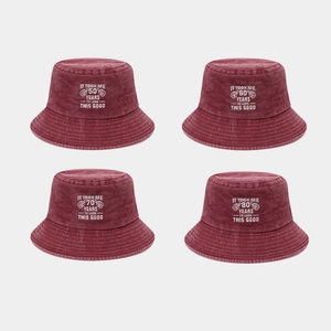 Cappello Da Pescatore In Cotone Lavato Vintage Con Slogan Di Compleanno Ricamato Protezione Solare Outdoor Unisex Retro