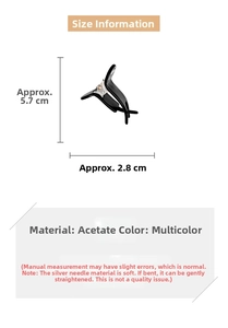 Detailed size view of black acetate hair claw clip measuring 5.7cm in length