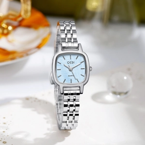 Orologio Al Quarzo Da Donna Quadrante Quadrato Cinturino In Acciaio Inossidabile Impermeabile Elegante Lusso Retrò