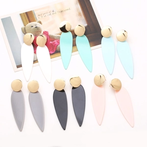 Pastel macaron water drop earrings in gold finish set featuring six different colors