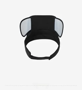 Detailed interior view of black sun visor showing adjustable strap and quick-dry fabric