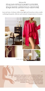 Three-piece satin pajama set with camisole, shorts, and robe in vibrant fuchsia pink