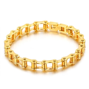 Men Motorcycle Chain Bracelet Stainless Steel Heavy Duty Bike Link Industrial Streetwear Polished Biker Jewelry