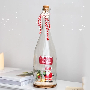 Christmas LED glass dome snowman decor with wooden base for holiday tabletop display