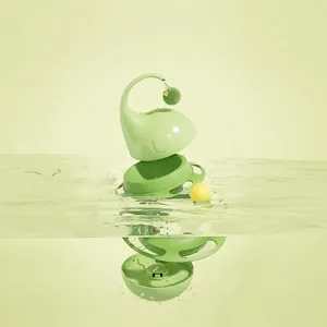 Detachable light green tumbler cat toy with plush ball and washable multilayer design
