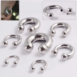 Stainless Steel U Shaped Horseshoe Nose Ring Large Size Polished Body Piercing Jewelry For Ear Septum Lip Unisex Punk Barbell Jewelry