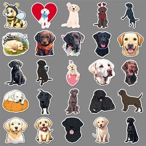 Set of 50 cute Labrador dog cartoon stickers for laptop and luggage decoration