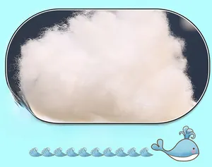 Detail of high-elasticity white PP cotton stuffing inside a plush whale toy