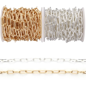Cadena De Clips De Metal Con Eslabones Rectangulares Para Hacer Joyas DIY Collares Pulseras Accesorios Manualidades
