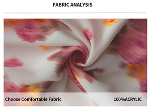 Macro detail of breathable pink and orange floral acrylic fabric texture with soft ripples