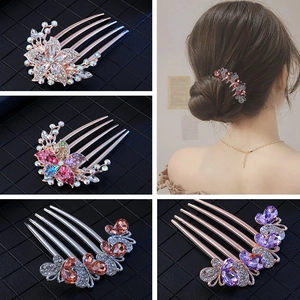 Elegant rhinestone hair comb for women available in multiple colors for stylish buns