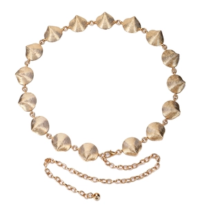 Elegant gold metal shell waist chain with adjustable lobster clasp for dresses