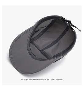 Detail of breathable mesh lining and adjustable strap on a quick-dry baseball cap