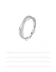 Detailed size chart for 925 sterling silver ring showing width and weight specifications