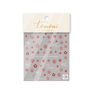 5D embossed red flower nail stickers with thin adhesive backing for Japanese nail art