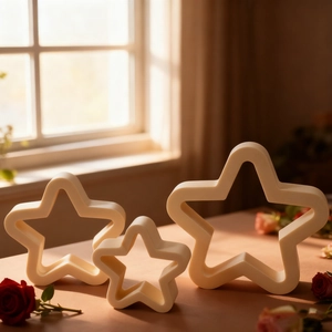 Three-piece set of rounded star silicone molds for DIY resin and plaster crafts
