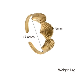 Detailansicht der Ringmaße mit 17,4 mm Innendurchmesser und 1,4 g Gewicht am Muschelring
